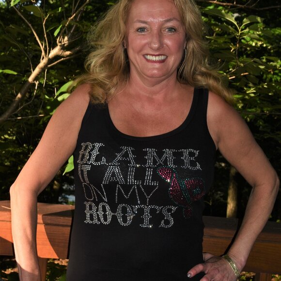 Blame It All On My Roots rhinestone  sleeveless tank  XS S M L XL XXL 1X 2X 3X … - Picture 3 of 8